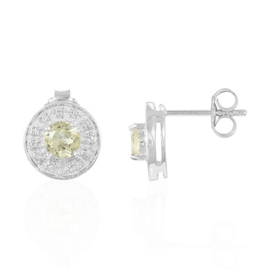 Boucles d'oreilles en argent et Apatite Citron