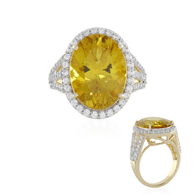 Bague en or et Apatite dorée