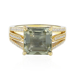 Bague en argent et Améthyste verte