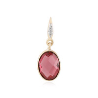Pendentif en or et Grenat Rhodolite framboise