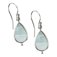 Boucles d'oreilles en argent et Calcédoine du Pacifique