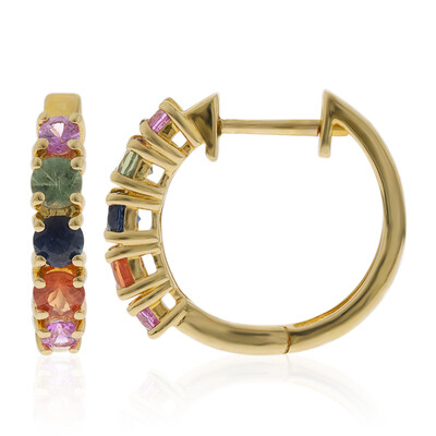 Boucles d'oreilles en or et Saphir bleu de Ceylan (CIRARI)