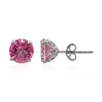 Boucles d'oreilles en argent et Topaze mystique flamant rose