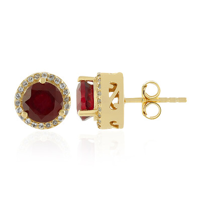 Boucles d'oreilles en argent et Rubis de Madagascar
