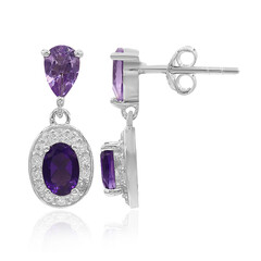 Boucles d'oreilles en argent et Améthyste de Zambie