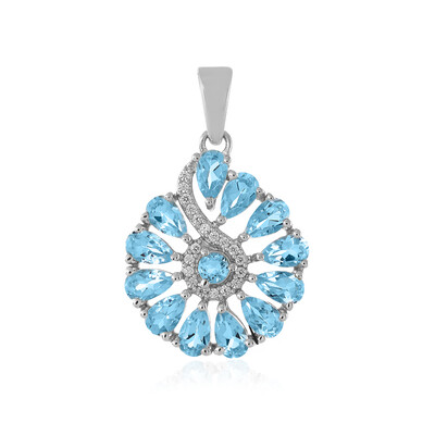 Pendentif en argent et Topaze bleu ciel