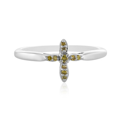 Bague en argent et Diamant jaune I2