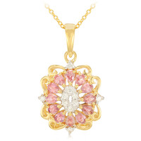 Collier en or et Saphir Padparadscha non chauffé (AMAYANI)