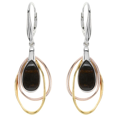 Boucles d'oreilles en argent et Bois fossilisé (dagen)