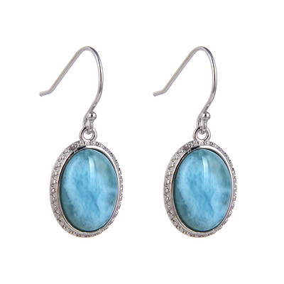 Boucles d'oreilles en argent et Larimar