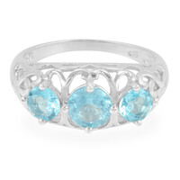 Bague en argent et Apatite bleue