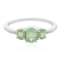 Bague en argent et Grenat vert menthe de Merelani