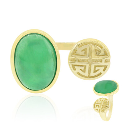 Bague en argent et Agate verte