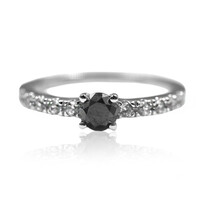 Bague en argent et Diamant noir