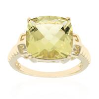 Bague en or et Citrine jaune citron