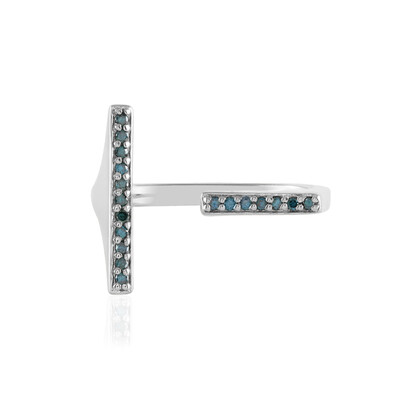 Bague en argent et Diamant bleu I3 (de Melo)
