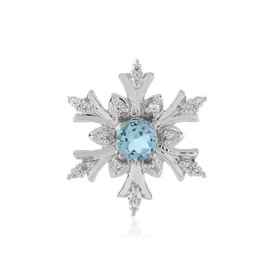 Pendentif en argent et Topaze bleu ciel