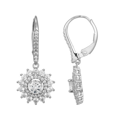 Boucles d'oreilles en argent et Topaze blanche