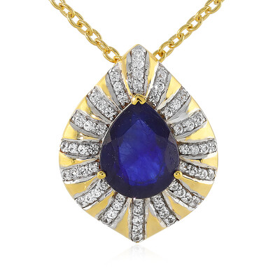 Collier en argent et Saphir bleu de Madagascar