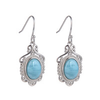 Boucles d'oreilles en argent et Larimar