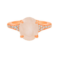 Bague en argent et Quartz rose