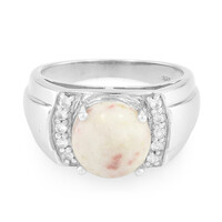 Bague pour homme en argent et Cinabre
