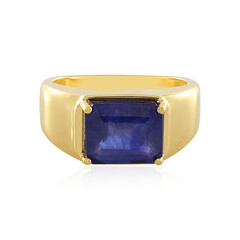Bague en argent et Saphir bleu de Madagascar