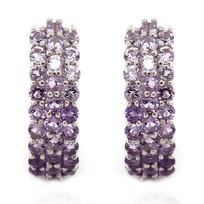 Boucles d'oreilles en argent et Améthyste