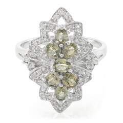 Bague en argent et Saphir paon non chauffé