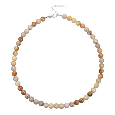 Collier en argent et Corail fossilisé