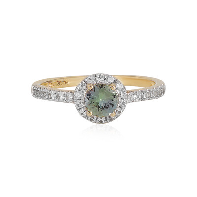 Bague en or et Tanzanite verte