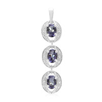 Pendentif en argent et Quartz Myrtille