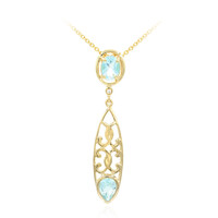 Collier en argent et Topaze bleu ciel