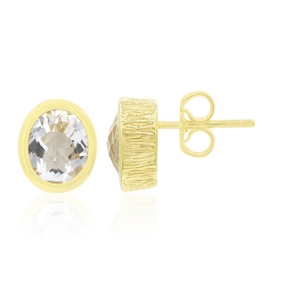Boucles d'oreilles en argent et Topaze blanche (MONOSONO COLLECTION)