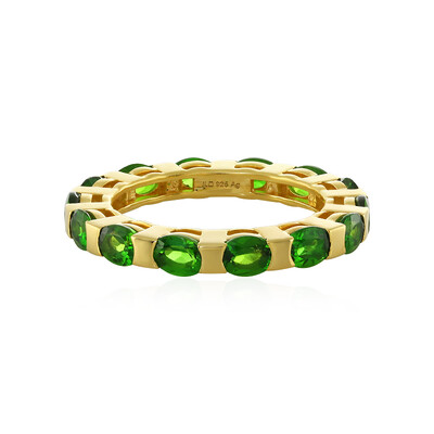 Bague en argent et Diopside de Russie