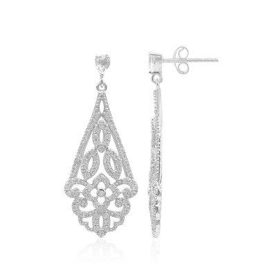 Boucles d'oreilles en argent et Topaze blanche