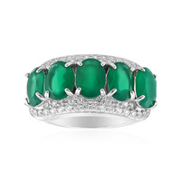 Bague en argent et Agate verte