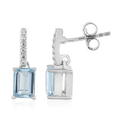 Boucles d'oreilles en argent et Aigue-marine