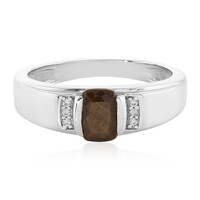 Bague en argent et Saphir chocolat