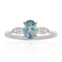 Bague en argent et Topaze mystique bleu-vert