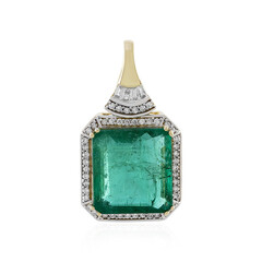 Pendentif en or et Emeraude de Zambie AAA (D'vyere)