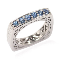 Bague en argent et Saphir de Ceylan (Dallas Prince Designs)