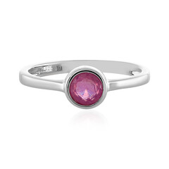 Bague en argent et Saphir rose de Madagascar