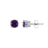 Boucles d'oreilles en argent et Améthyste de Zambie