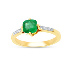Bague en or et Emeraude de Zambie