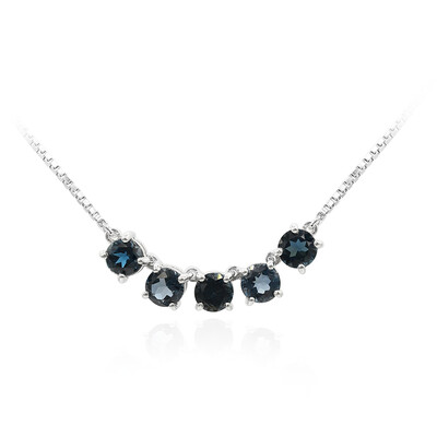 Collier en argent et Topaze bleu de Londres