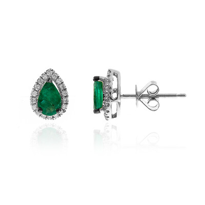 Boucles d'oreilles en or et Emeraude de Zambie AAA (CIRARI)