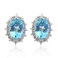 Boucles d'oreilles en argent et Topaze bleu ciel (Dallas Prince Designs)