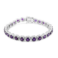 Bracelet en argent et Améthyste de Zambie