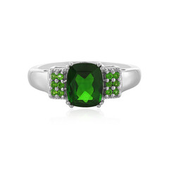 Bague en argent et Diopside de Russie